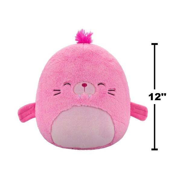 Squishmallows FuzzAMallow Official 12 inch Pepper the Pink Walrus- NWT - Picture 2 of 4